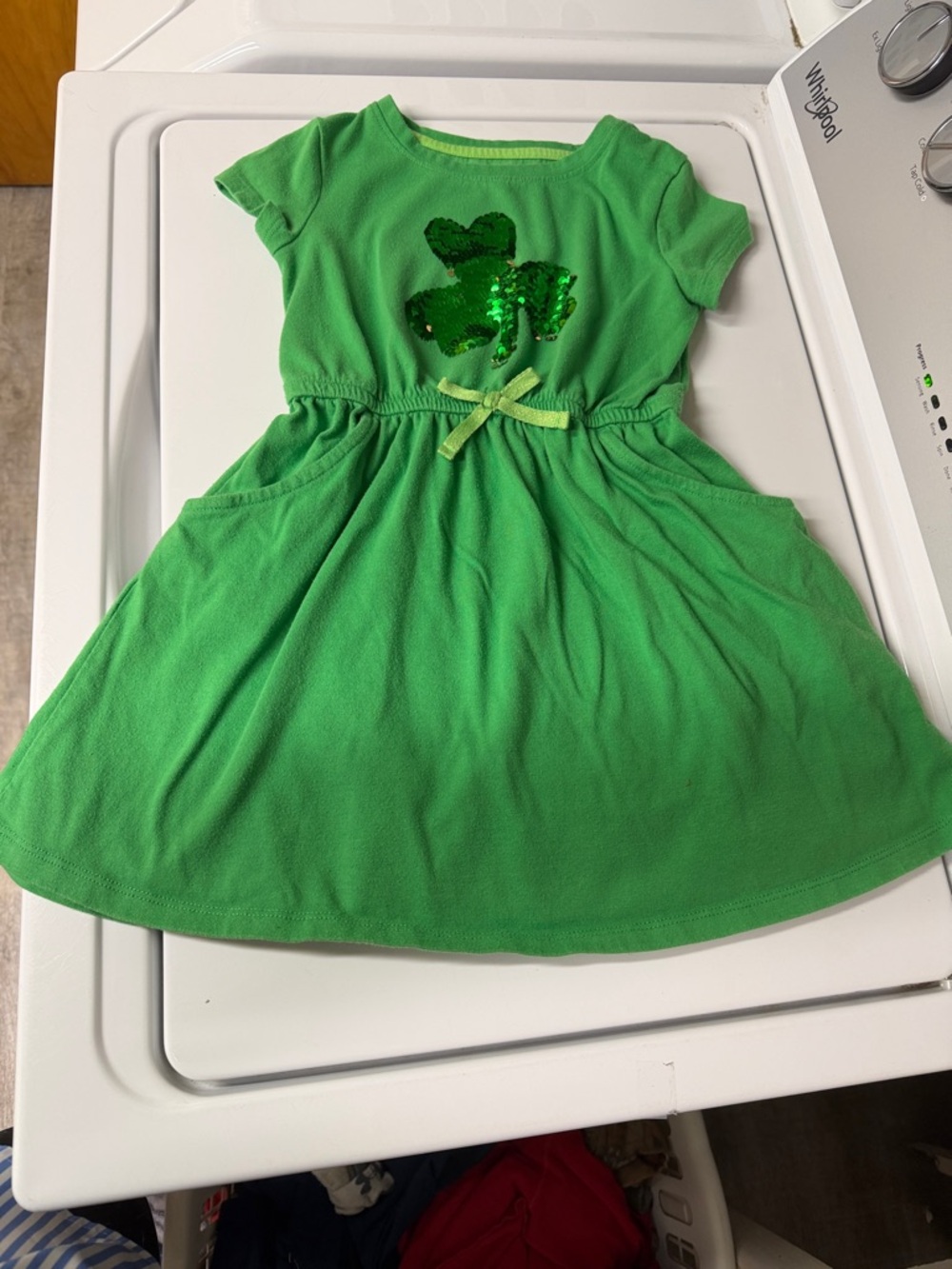 Cat & Jack Green Sequin Shamrock Day Dress